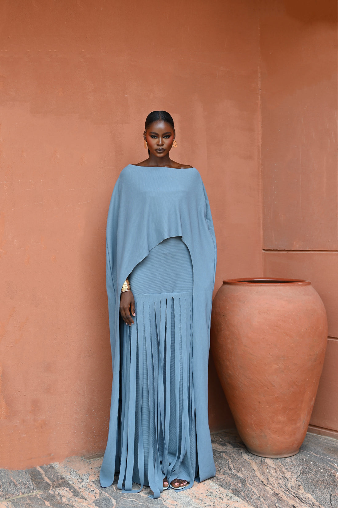 AYLA DRESS - CERULEAN SLATE