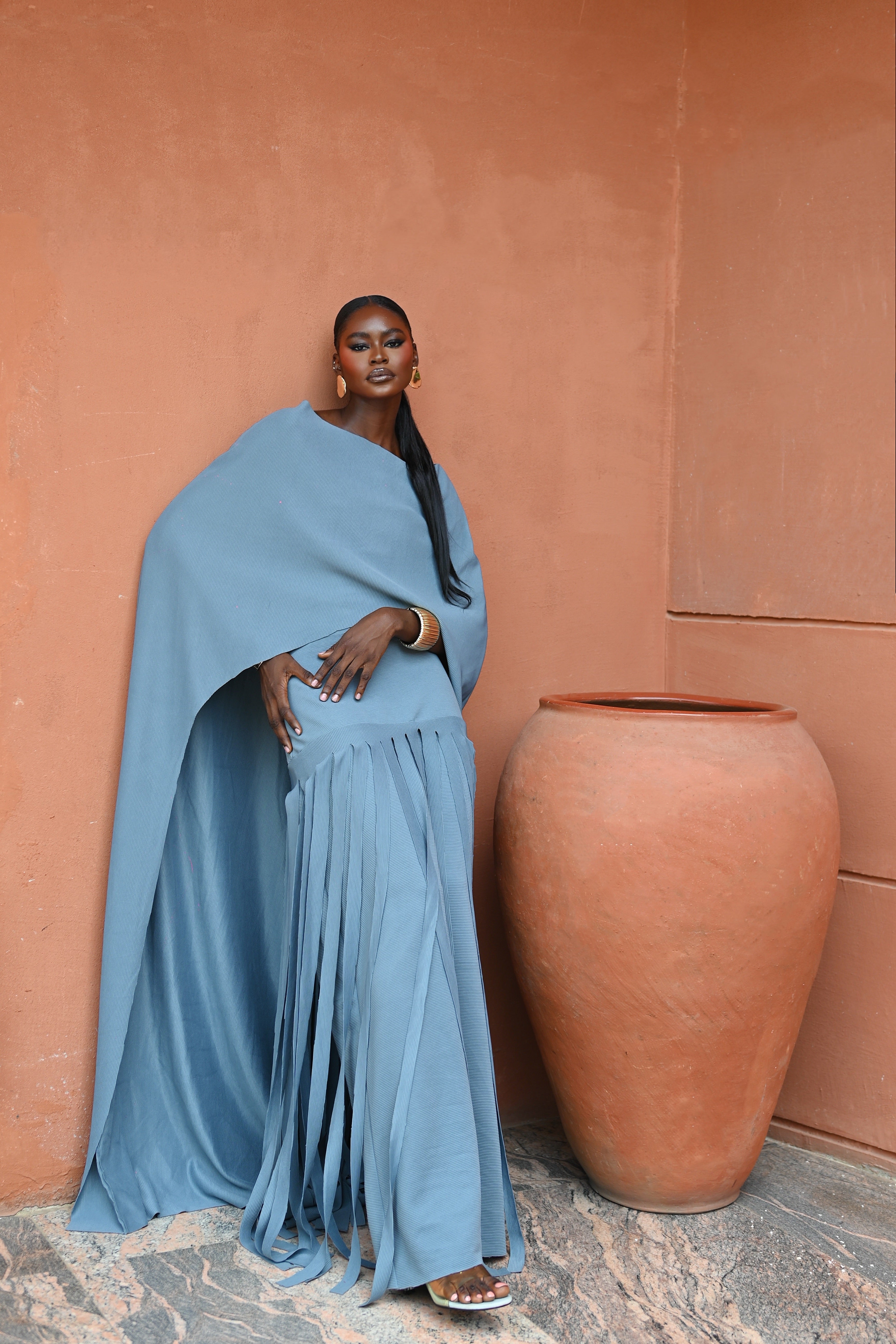 AYLA DRESS - CERULEAN SLATE