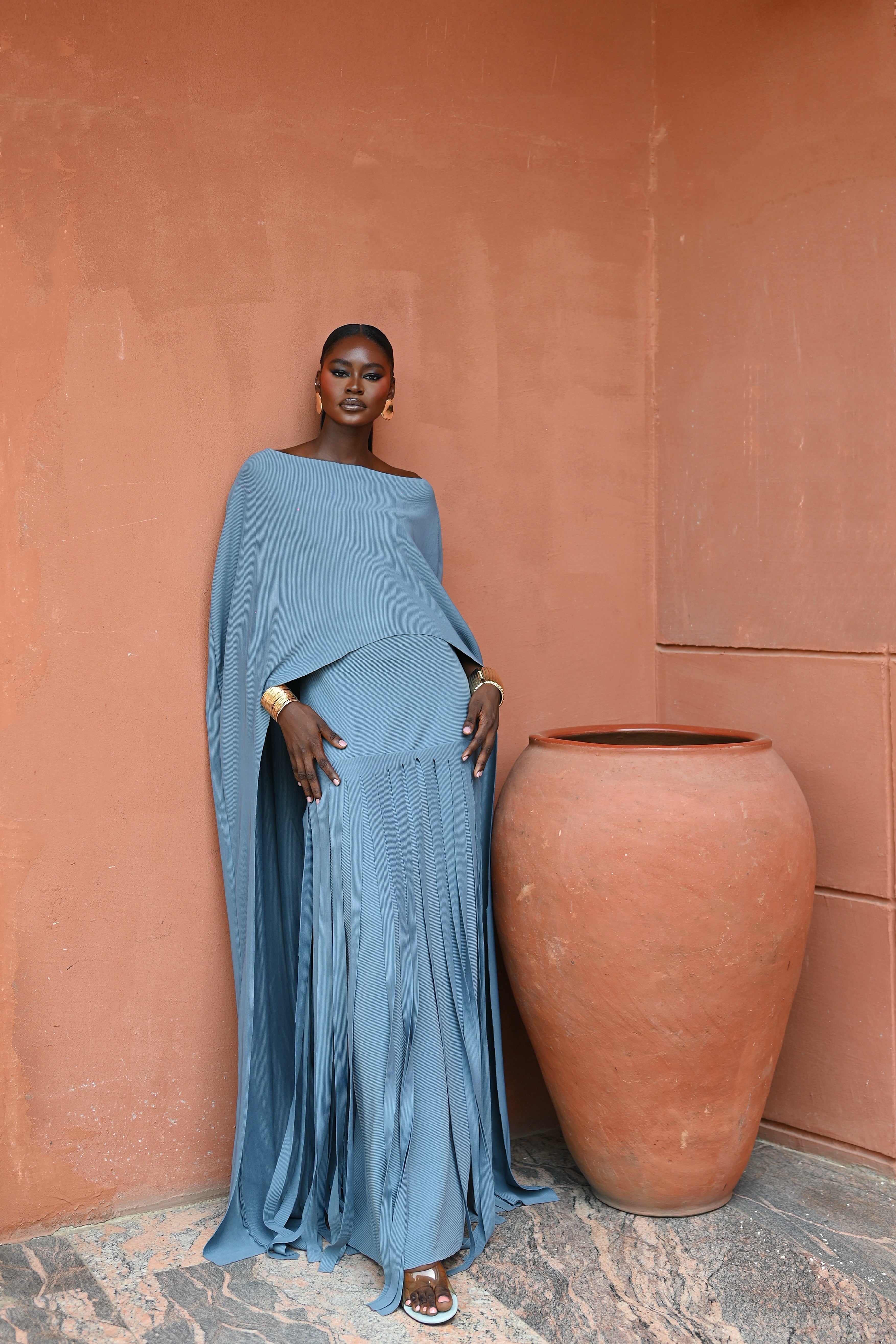 AYLA DRESS - CERULEAN SLATE