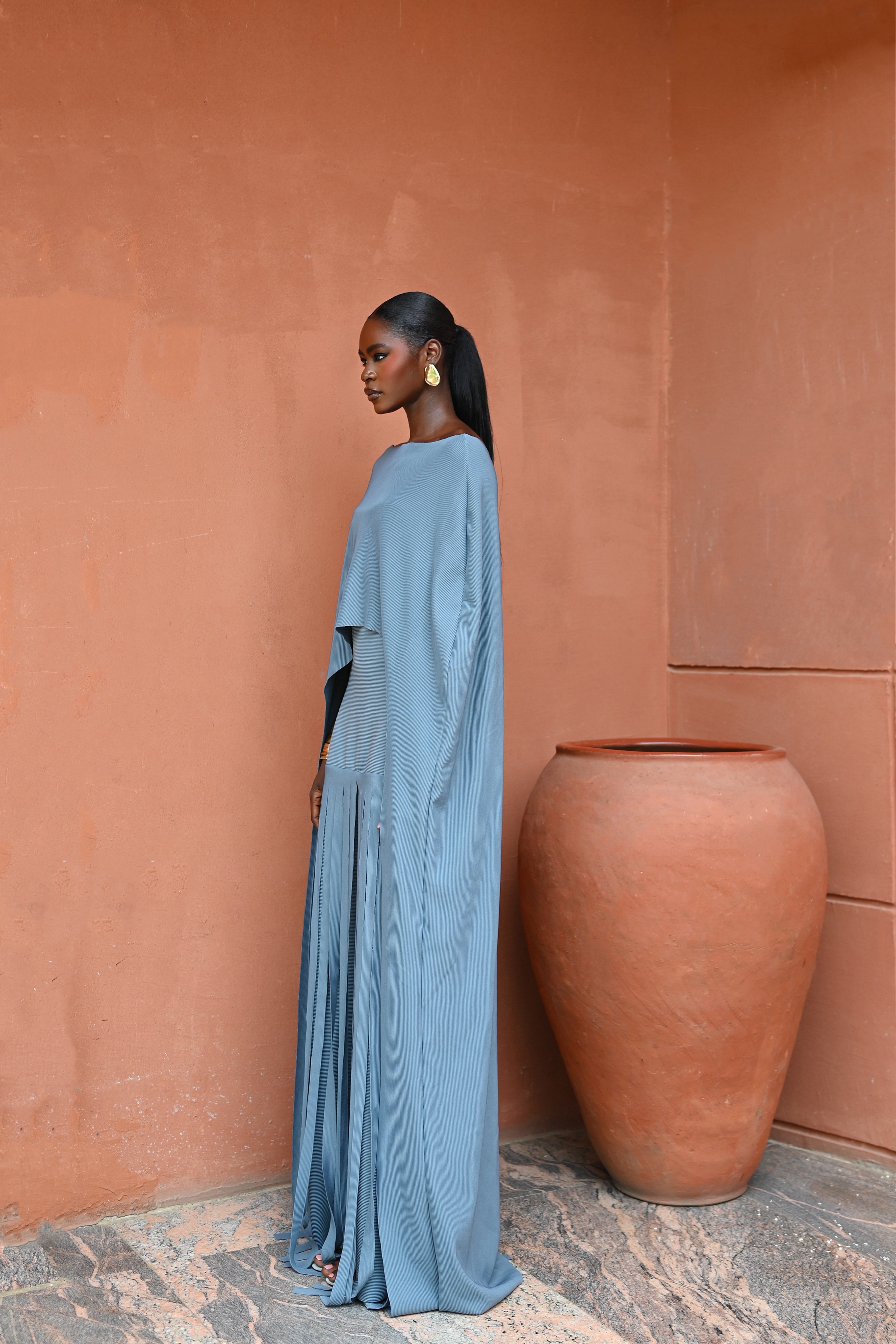AYLA DRESS - CERULEAN SLATE