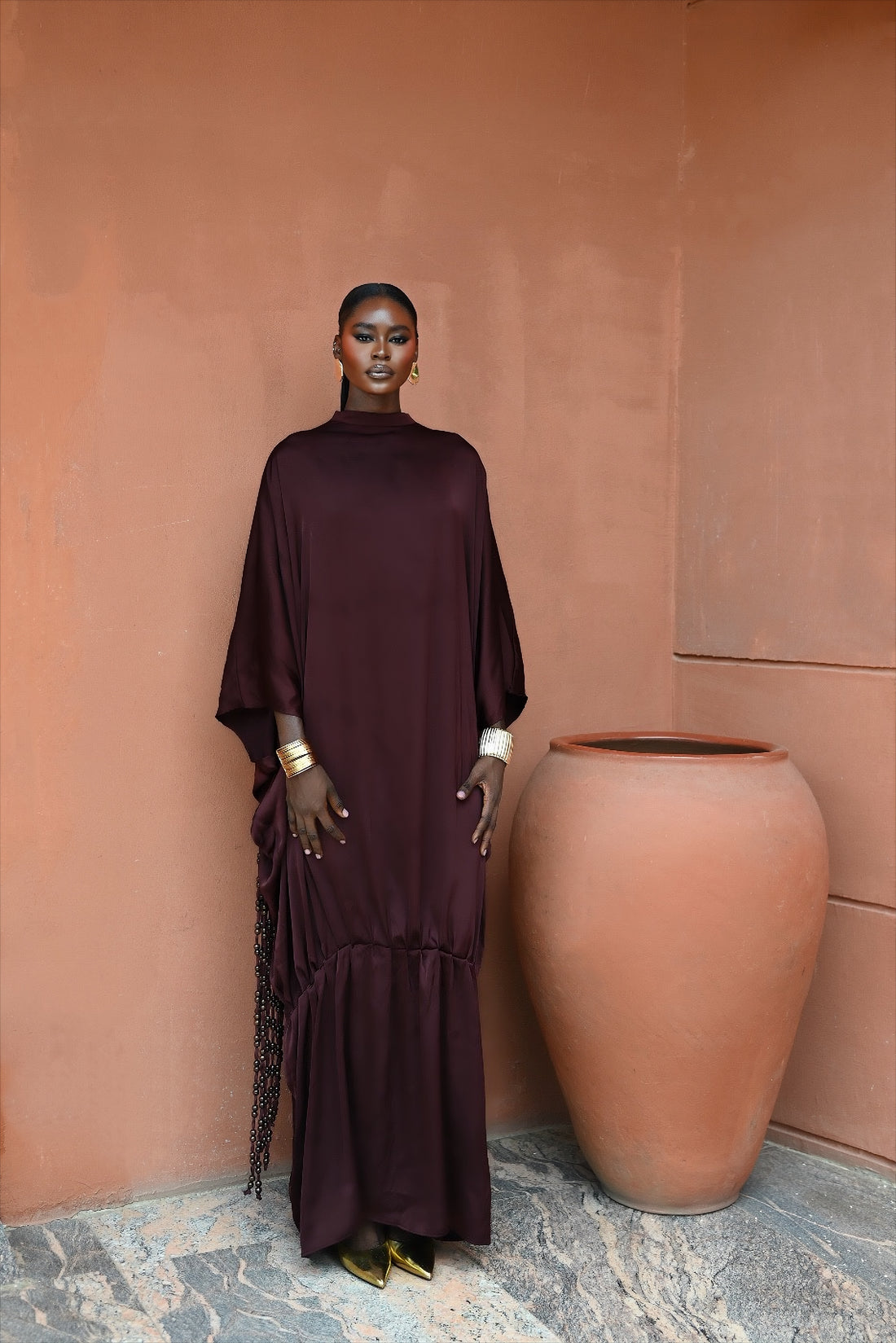 CAMILLE DRESS - BURGUNDY