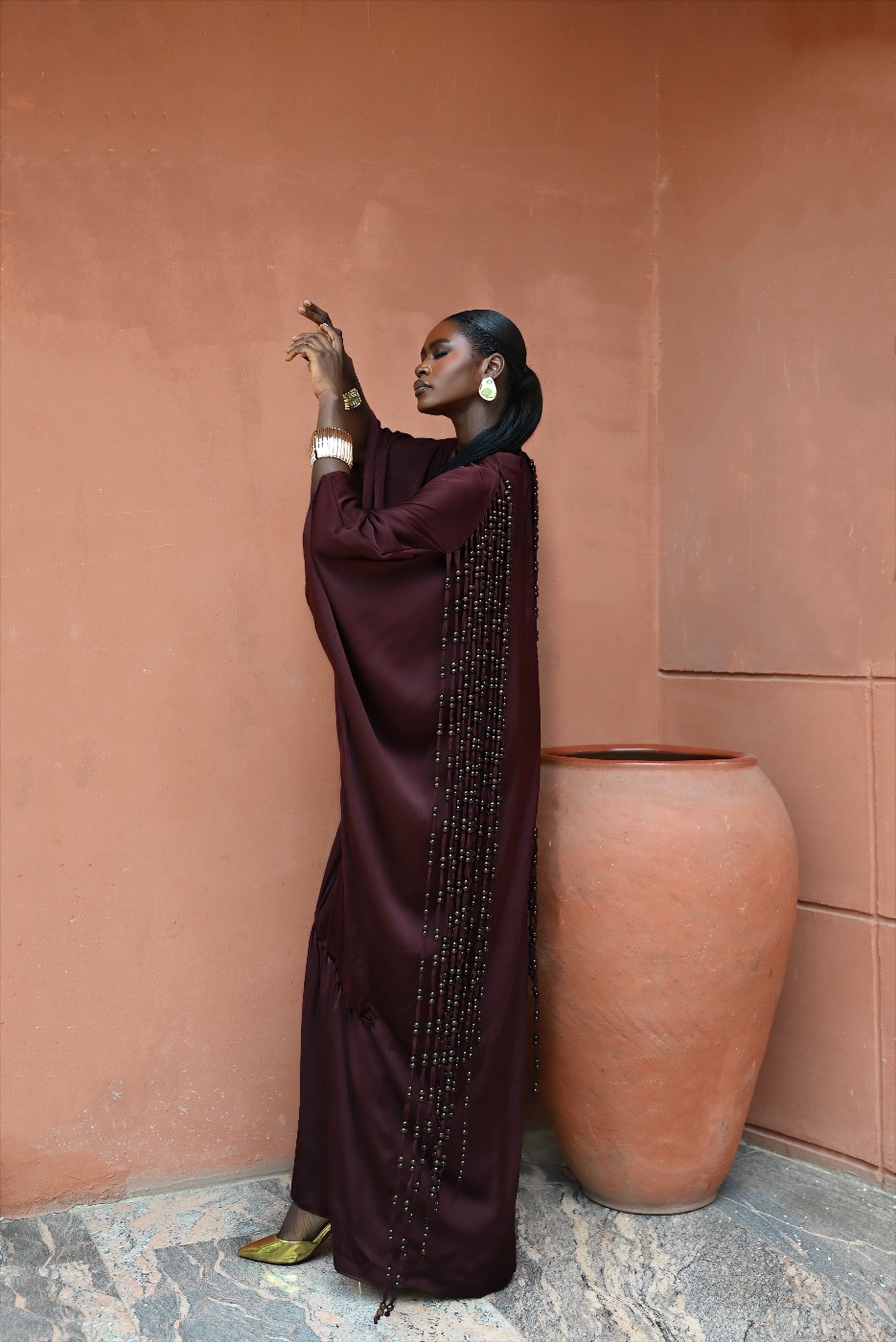 CAMILLE DRESS - BURGUNDY