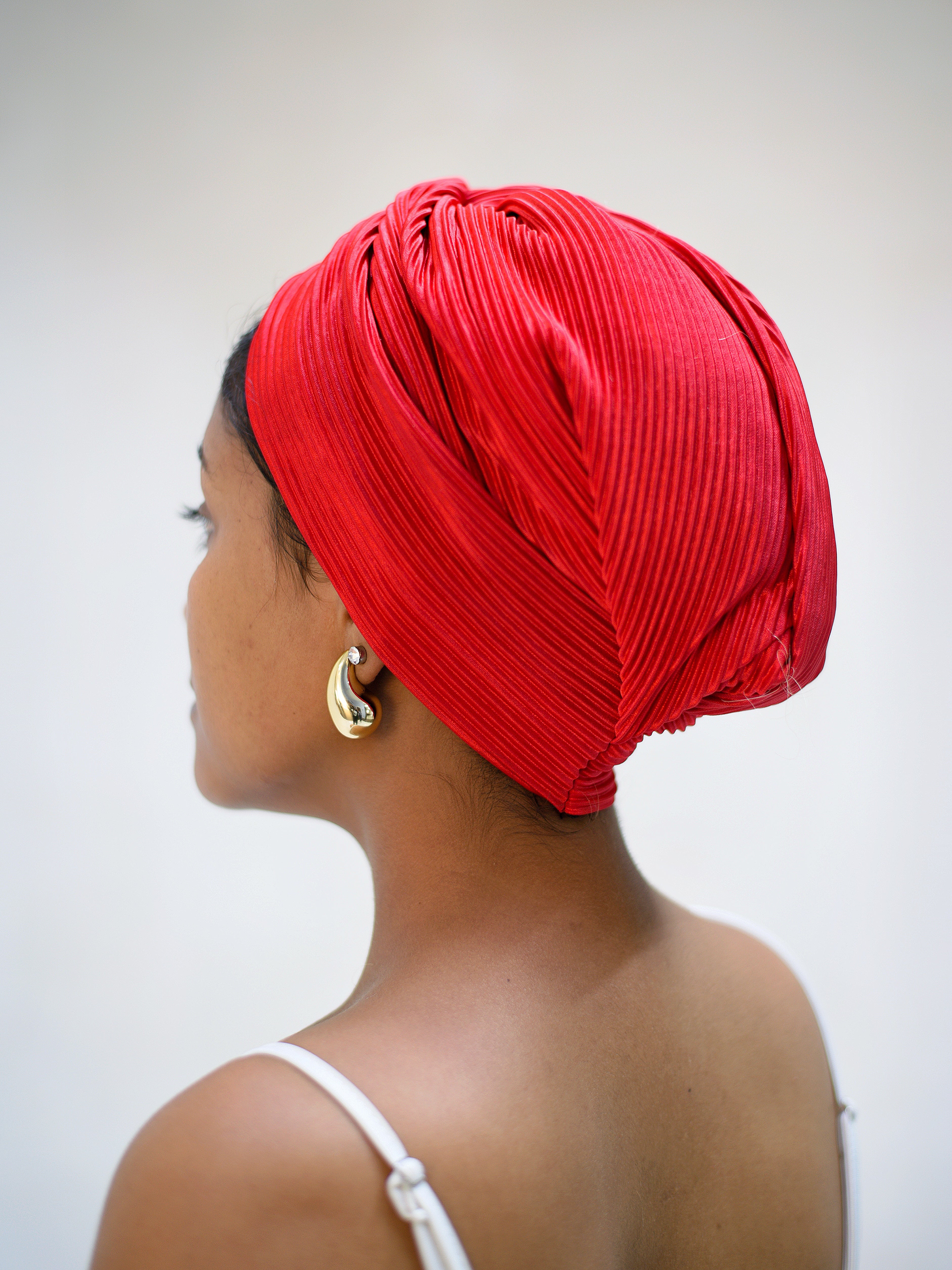 CRIMSON 2-IN-1 TURBAN HEADBAND
