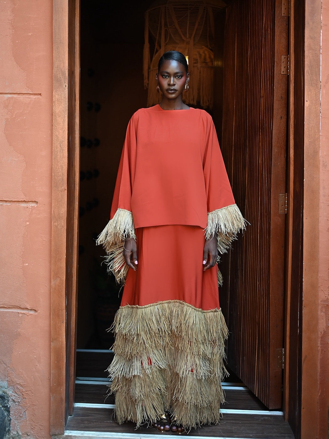 DALILA CAPE SET - ORANGE