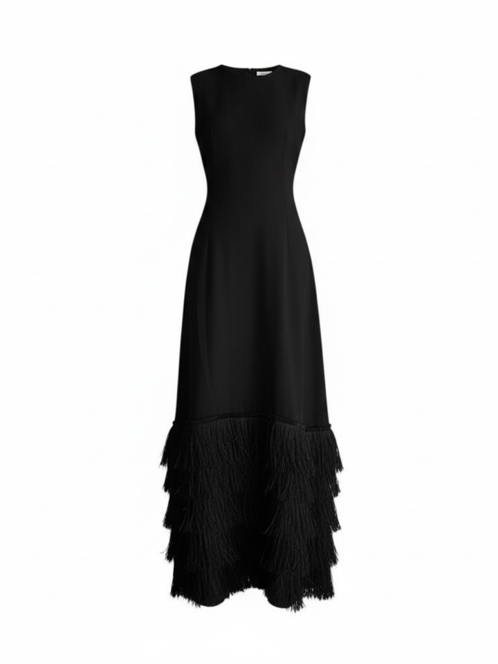 DALILA RAFFIA DRESS - BLACK