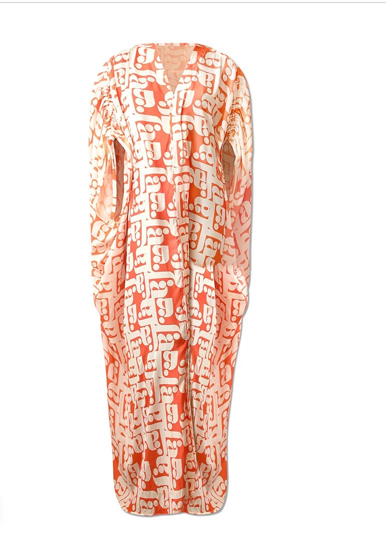 MILA GRADIENT CORAL CAFTAN