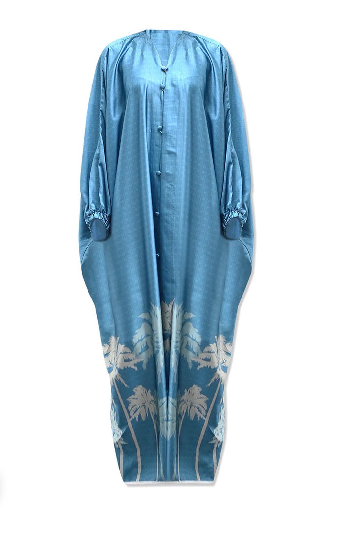 AZURE PALM PRINT CAFTAN