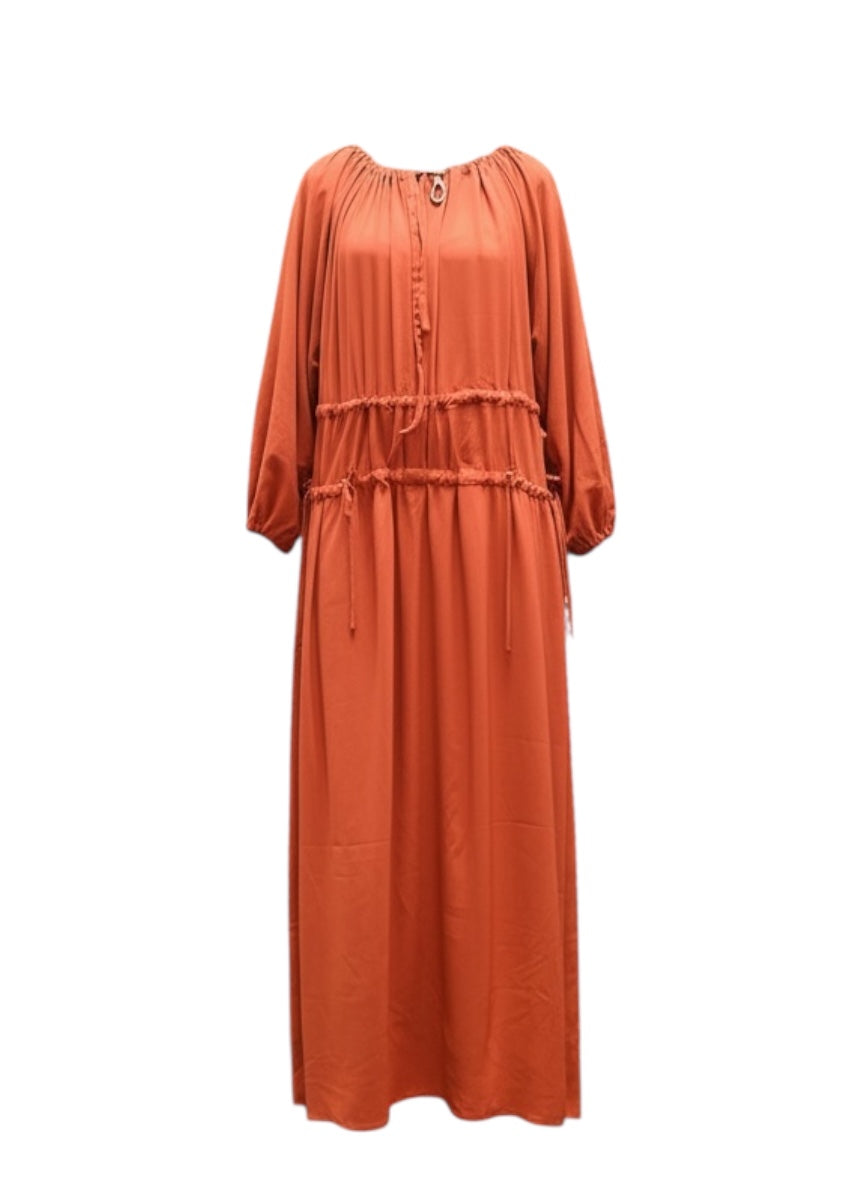 NAYA TERRACOTTA TIERED MAXI DRESS