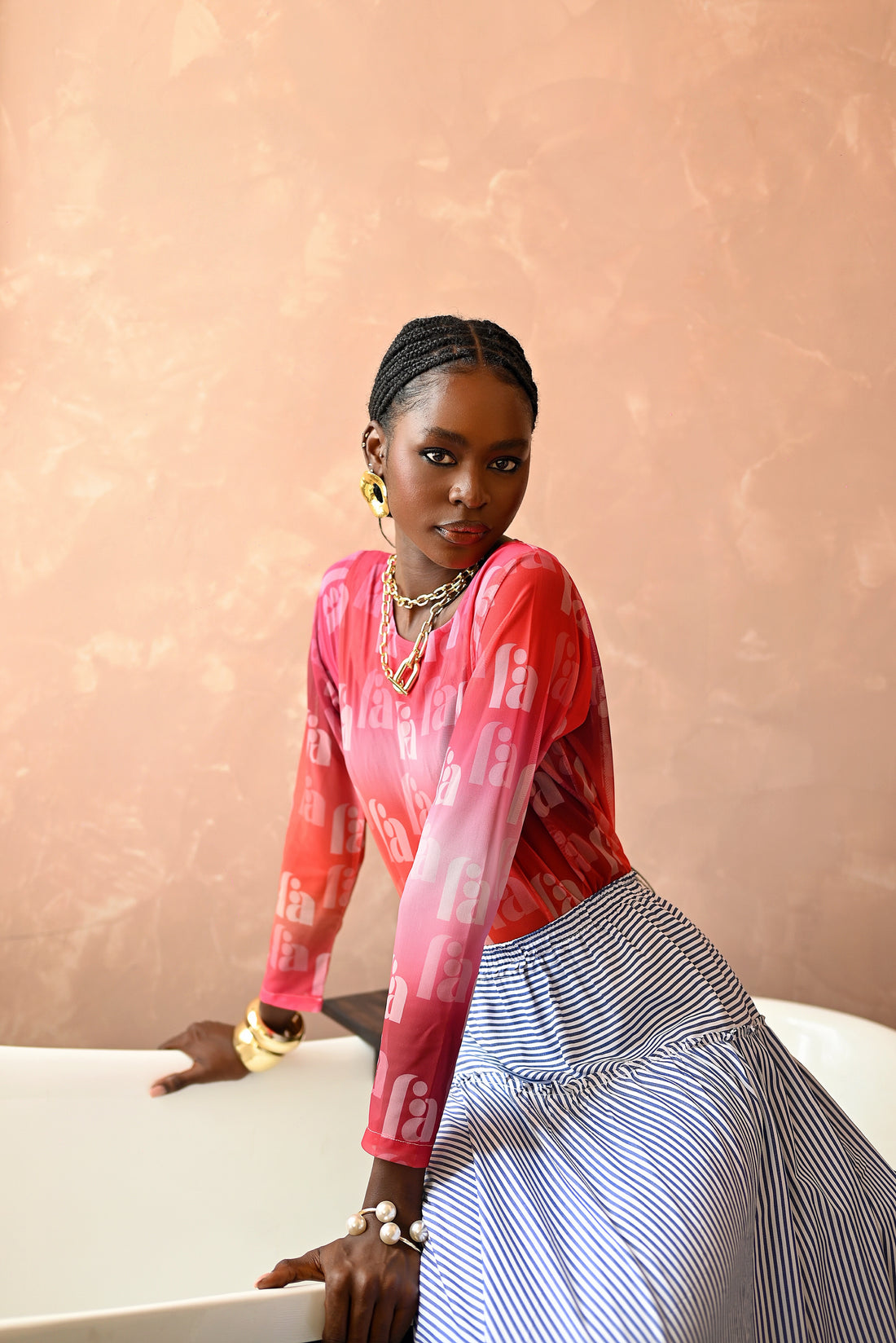 ODI BODY SUIT X FA POPLIN RUCHED SKIRT