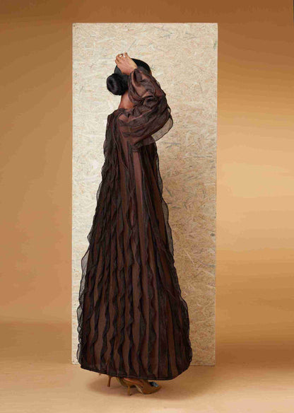 Irina Ruffle Dress - Chocolate
