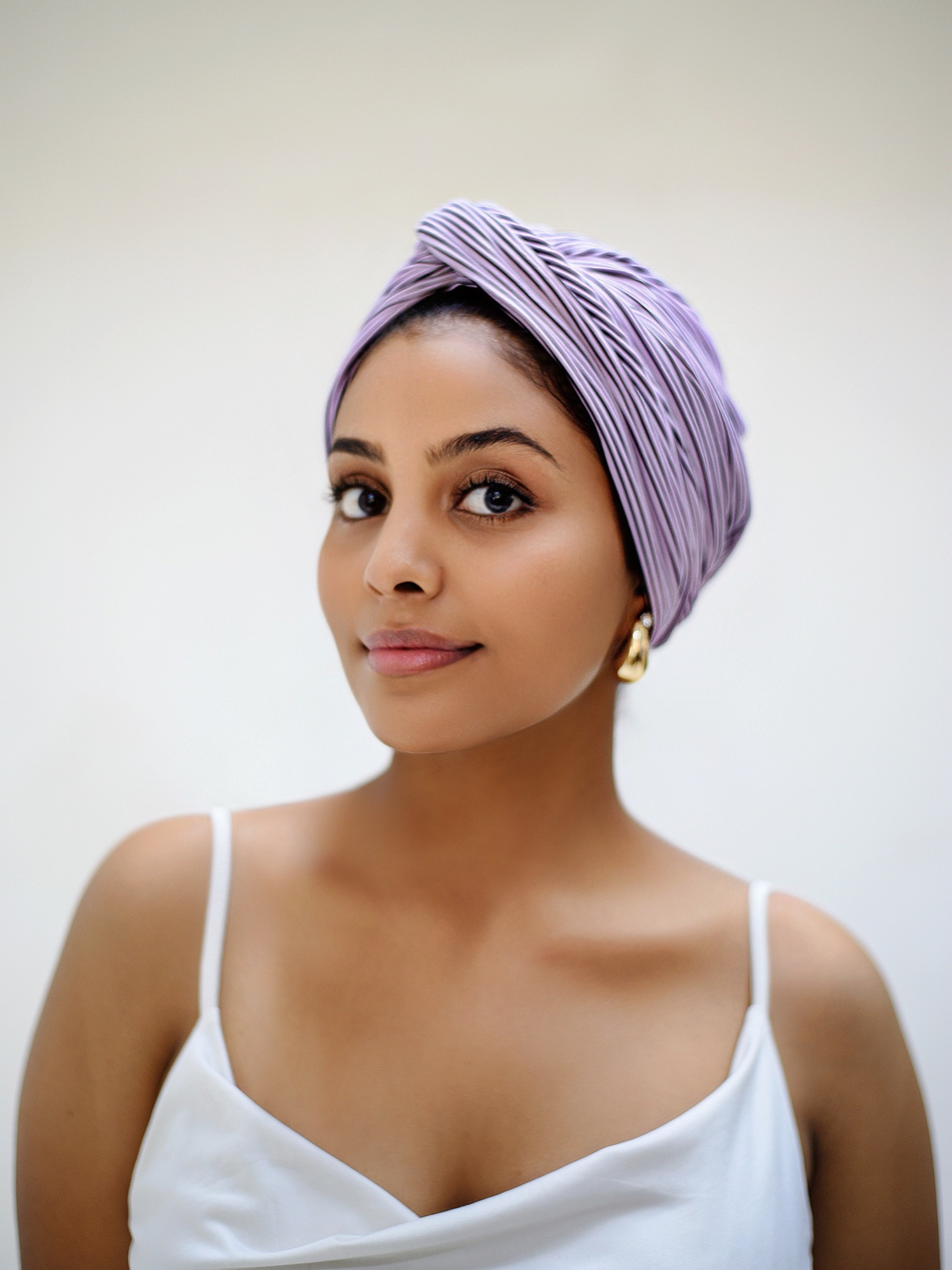 LAVENDER 2-IN-1 TURBAN HEADBAND