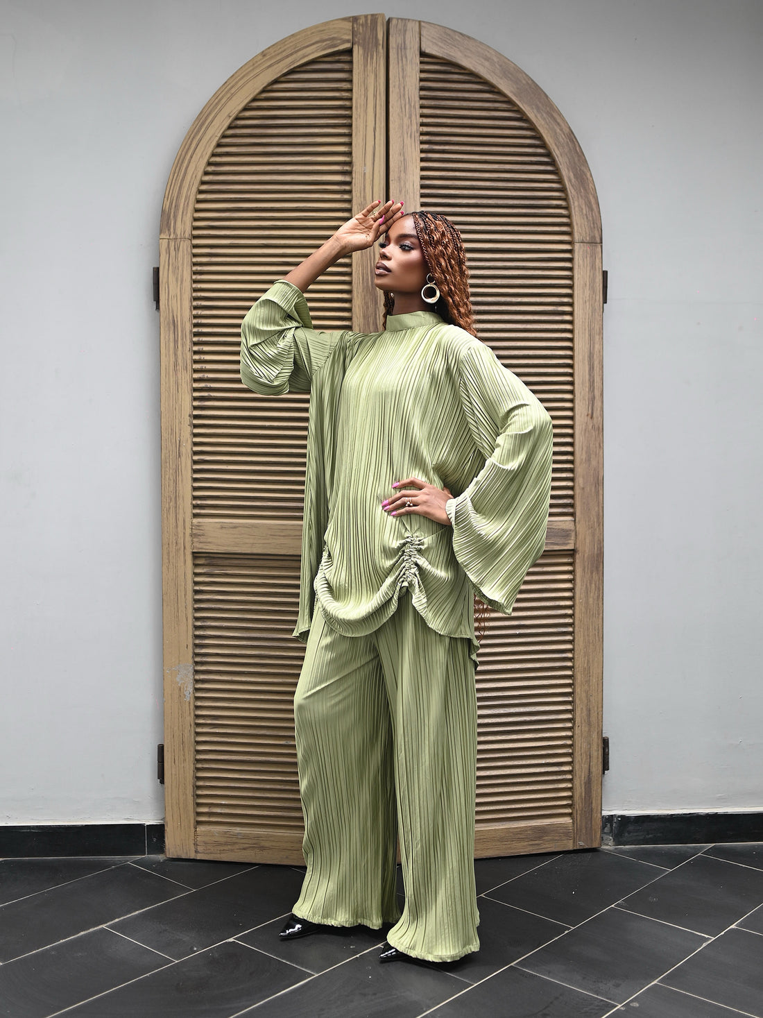 LIYA PLEAT TWO PIECE - OLIVE