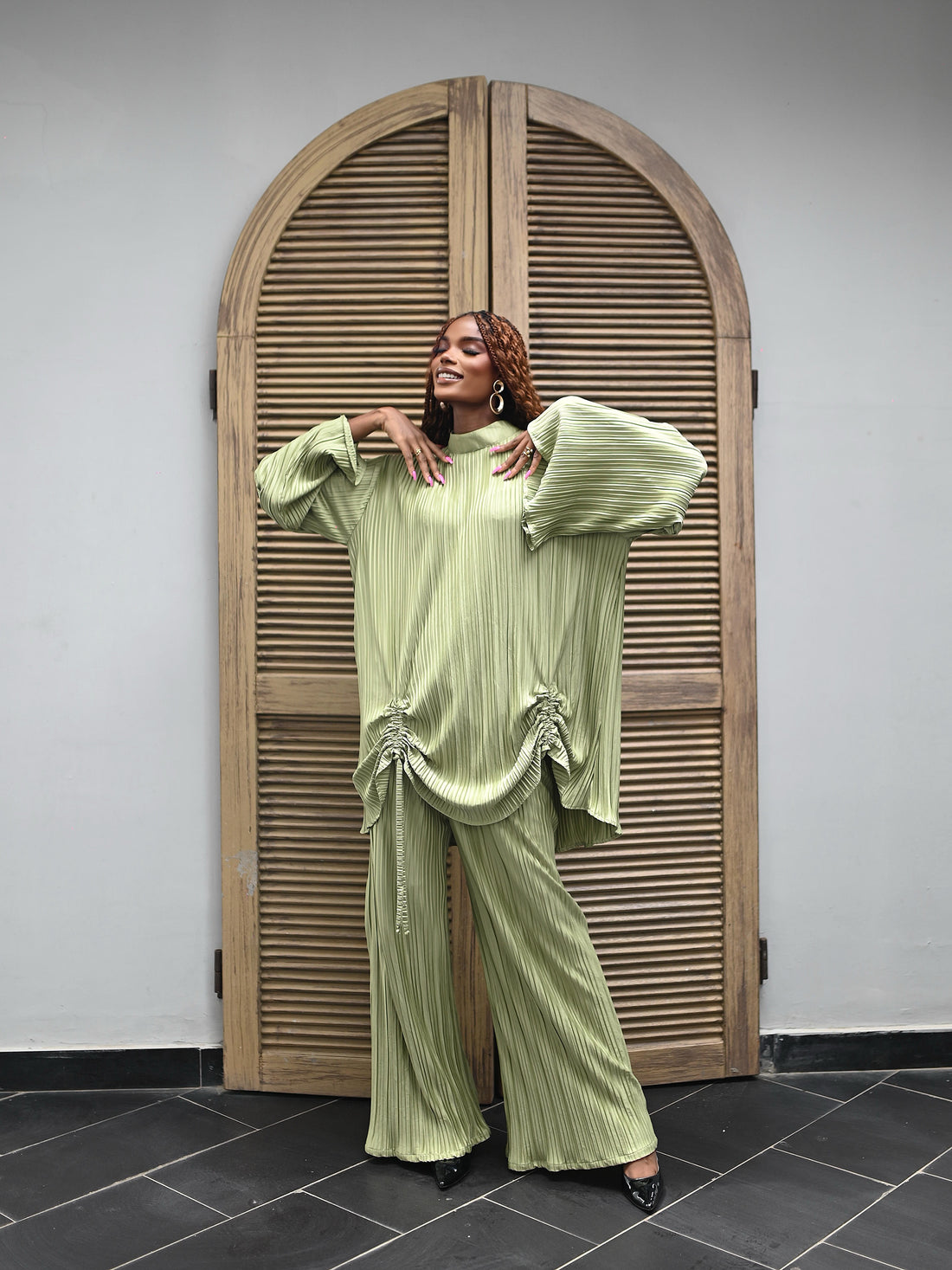 LIYA PLEAT TWO PIECE - OLIVE