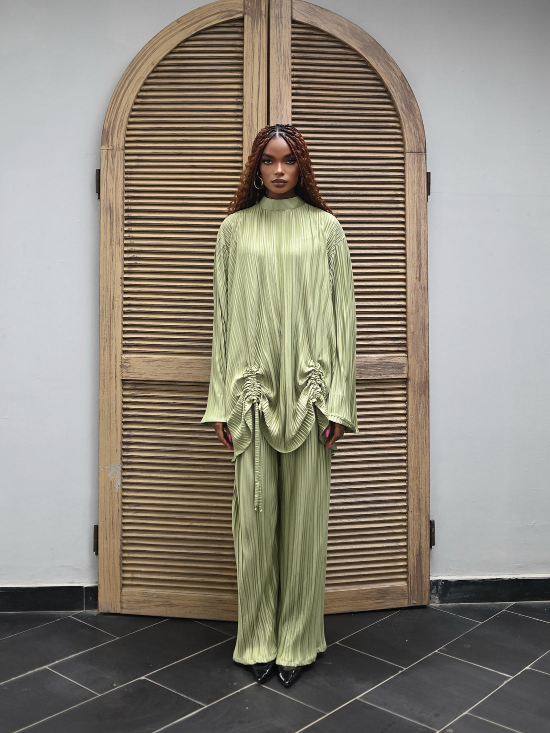 LIYA PLEAT TWO PIECE - OLIVE