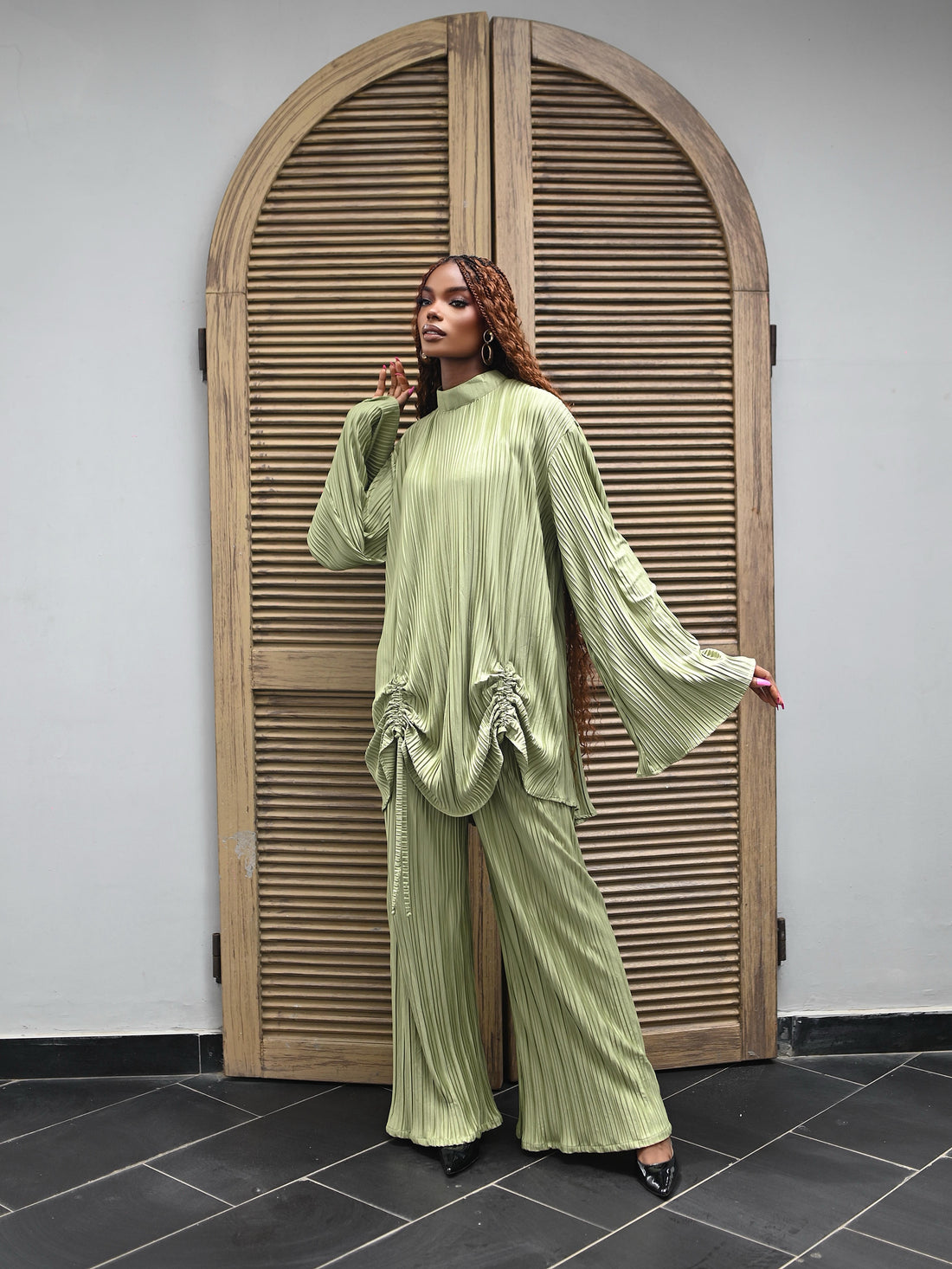 LIYA PLEAT TWO PIECE - OLIVE