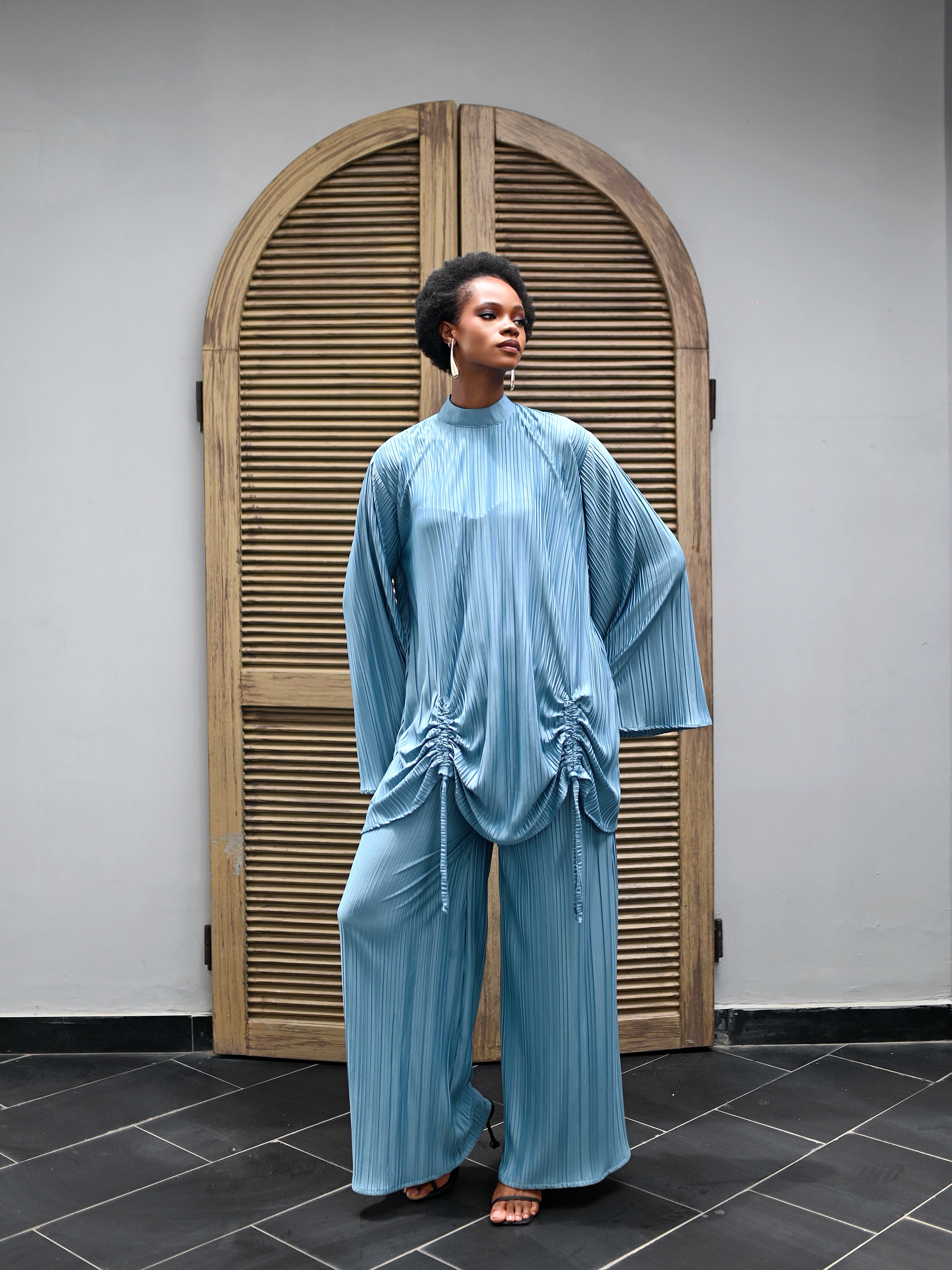 TEAL LIYA PLEAT SET