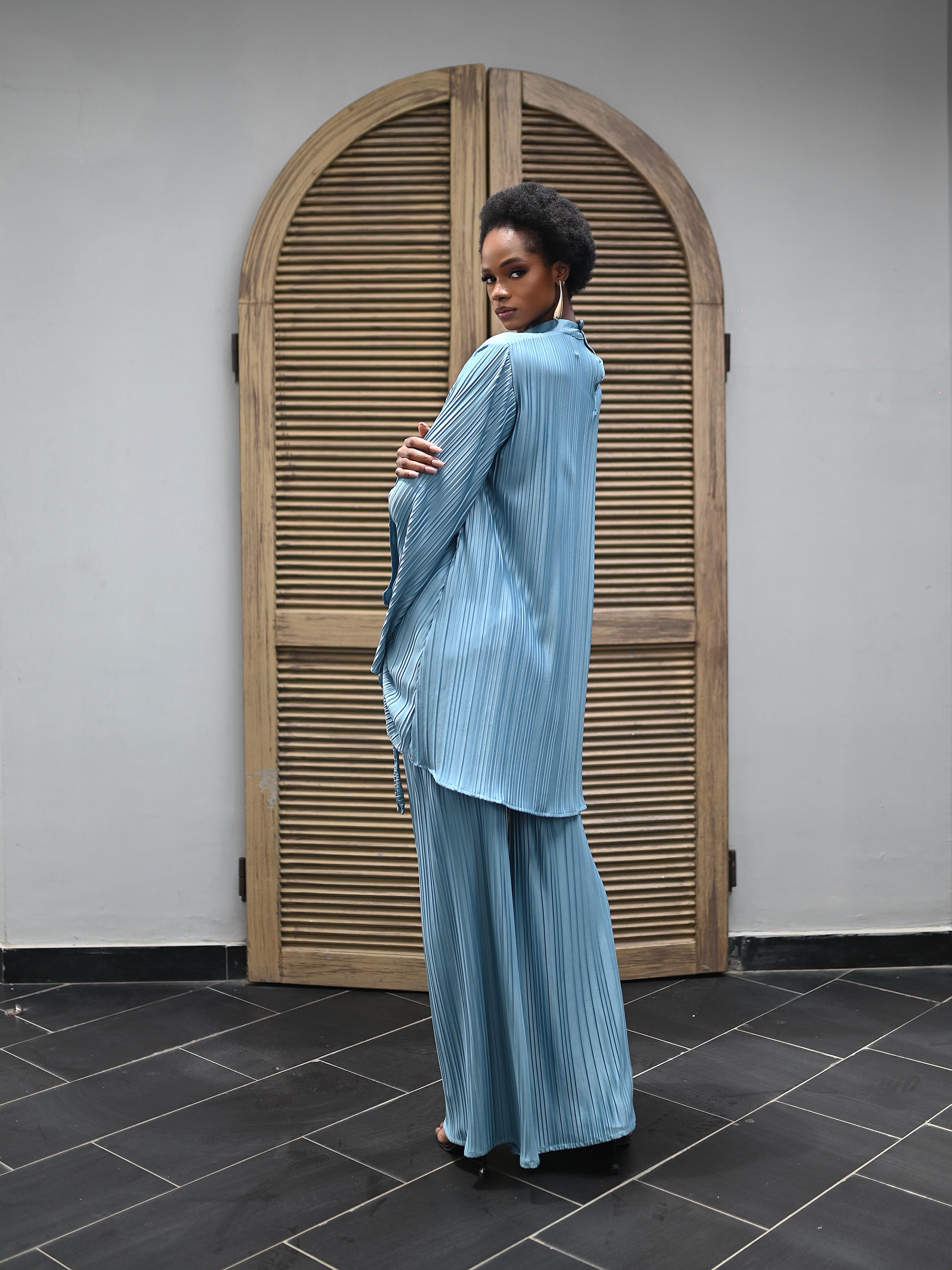 TEAL LIYA PLEAT SET