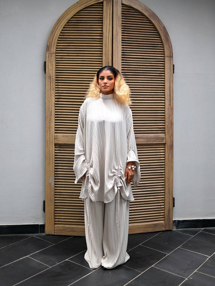 LIYA PLEAT TWO PIECE - BEIGE