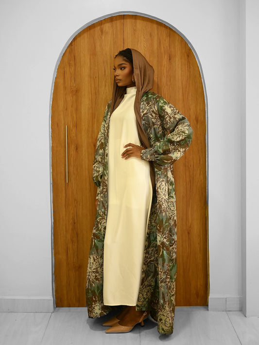 MANAL THREE PIECE PRINT KIMONO