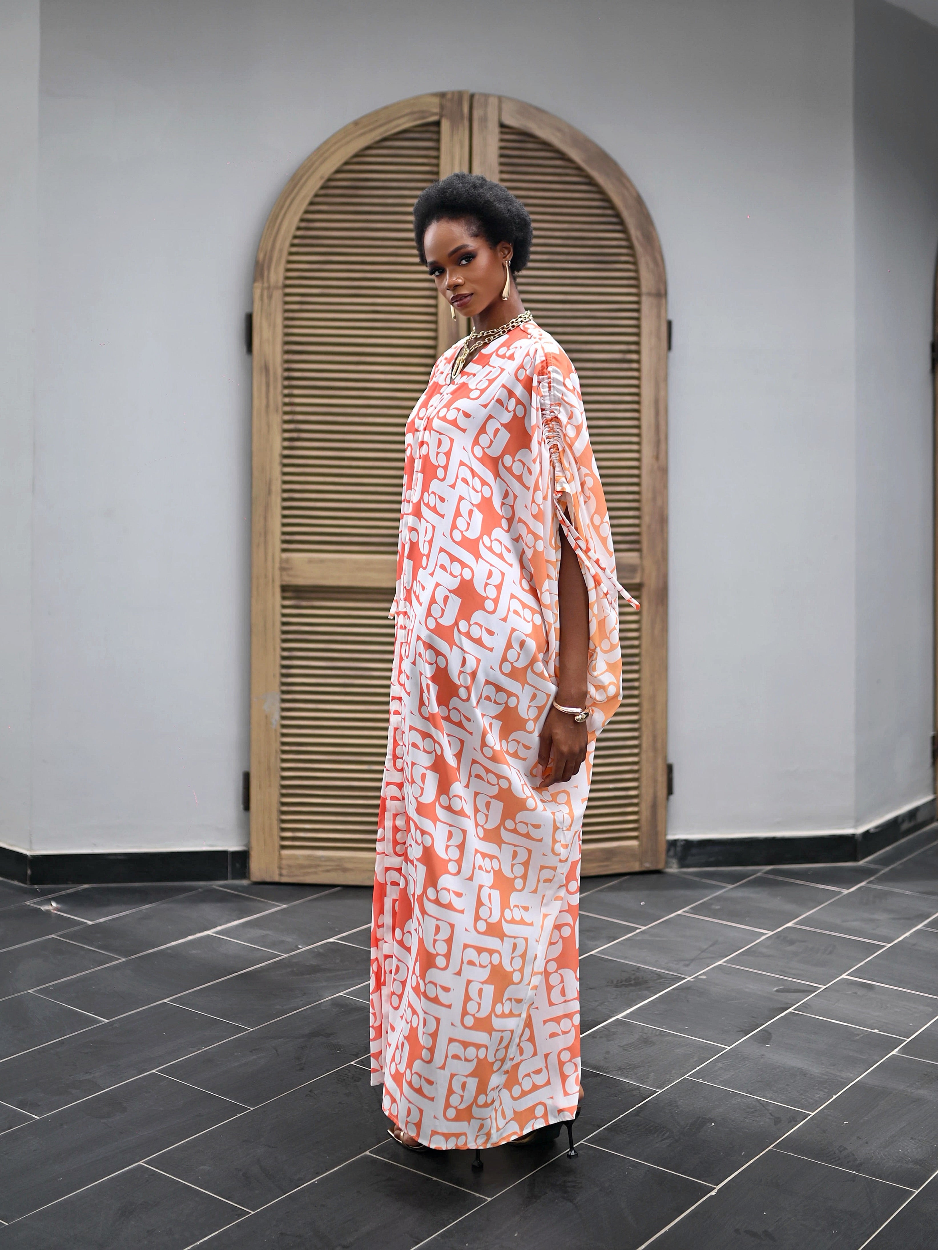MILA GRADIENT CORAL CAFTAN