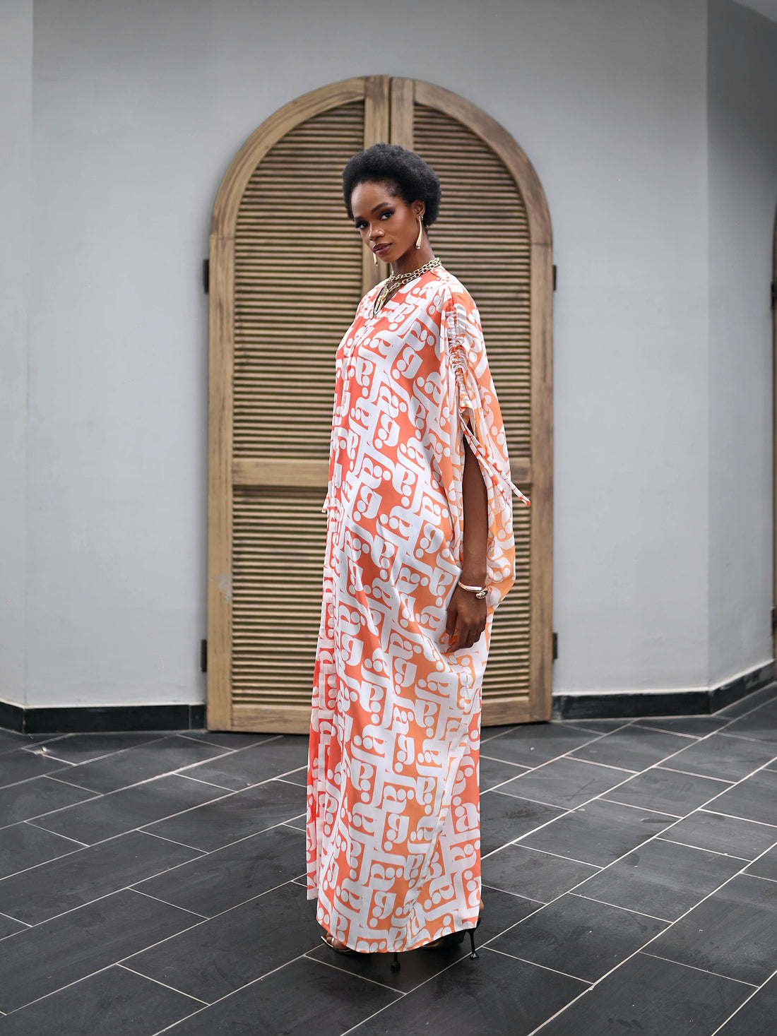 MILA GRADIENT CORAL KAFTAN