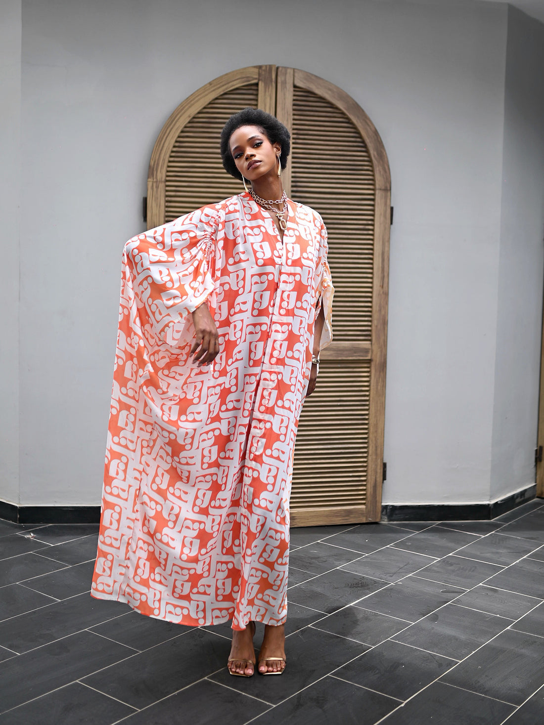 MILA GRADIENT CORAL KAFTAN