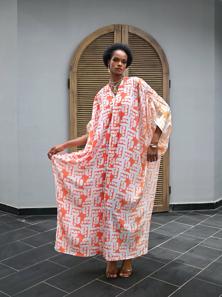 MILA GRADIENT CORAL KAFTAN