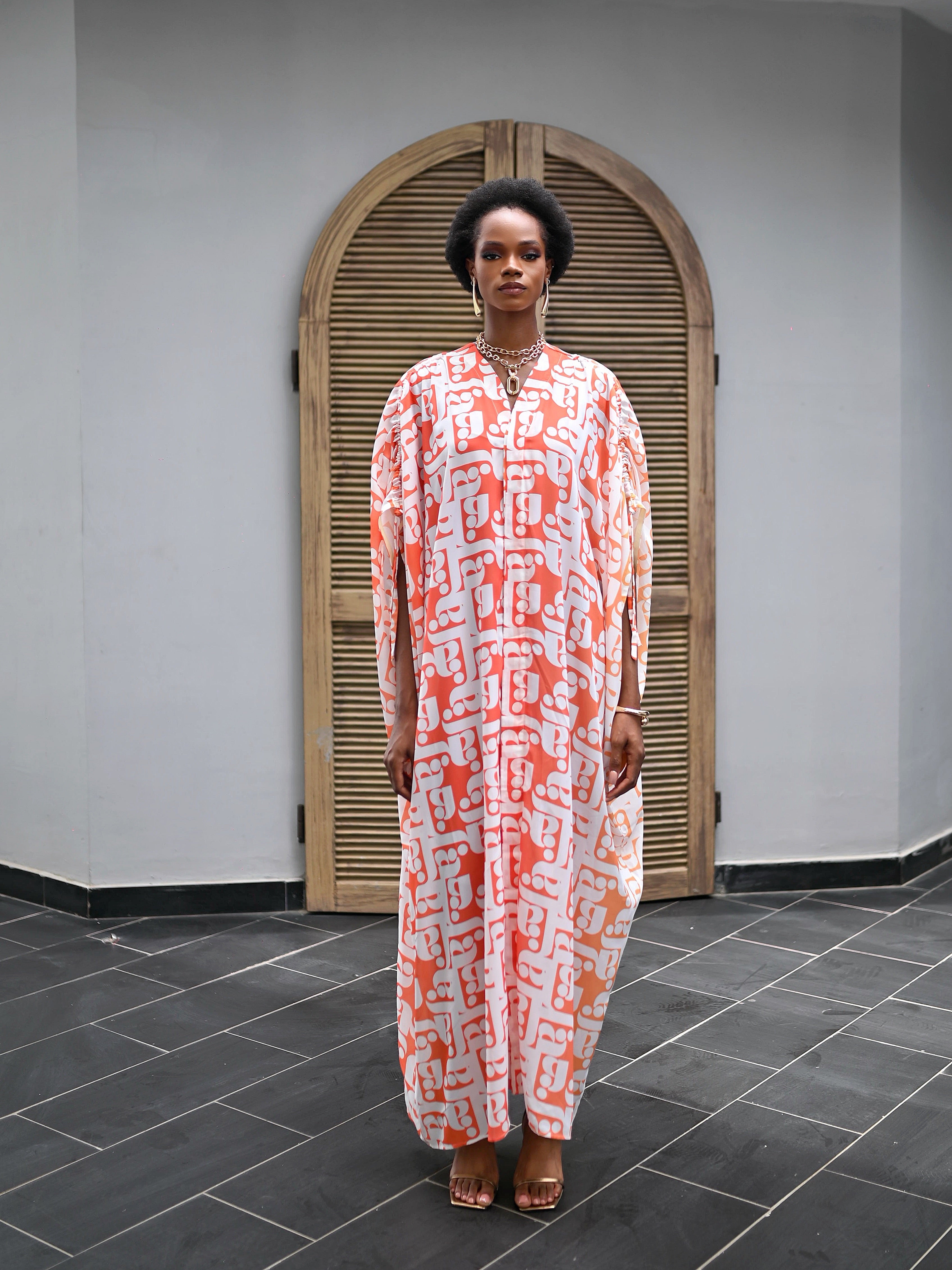 MILA GRADIENT CORAL CAFTAN