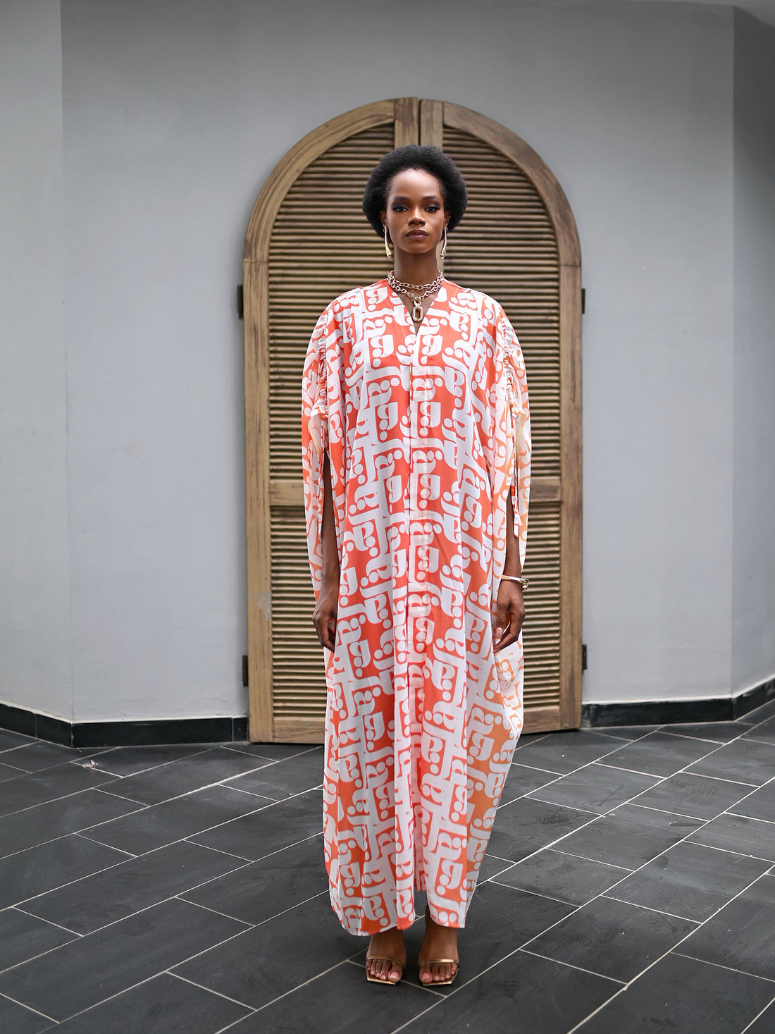 MILA GRADIENT CORAL KAFTAN