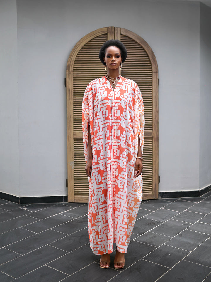 MILA GRADIENT CORAL KAFTAN