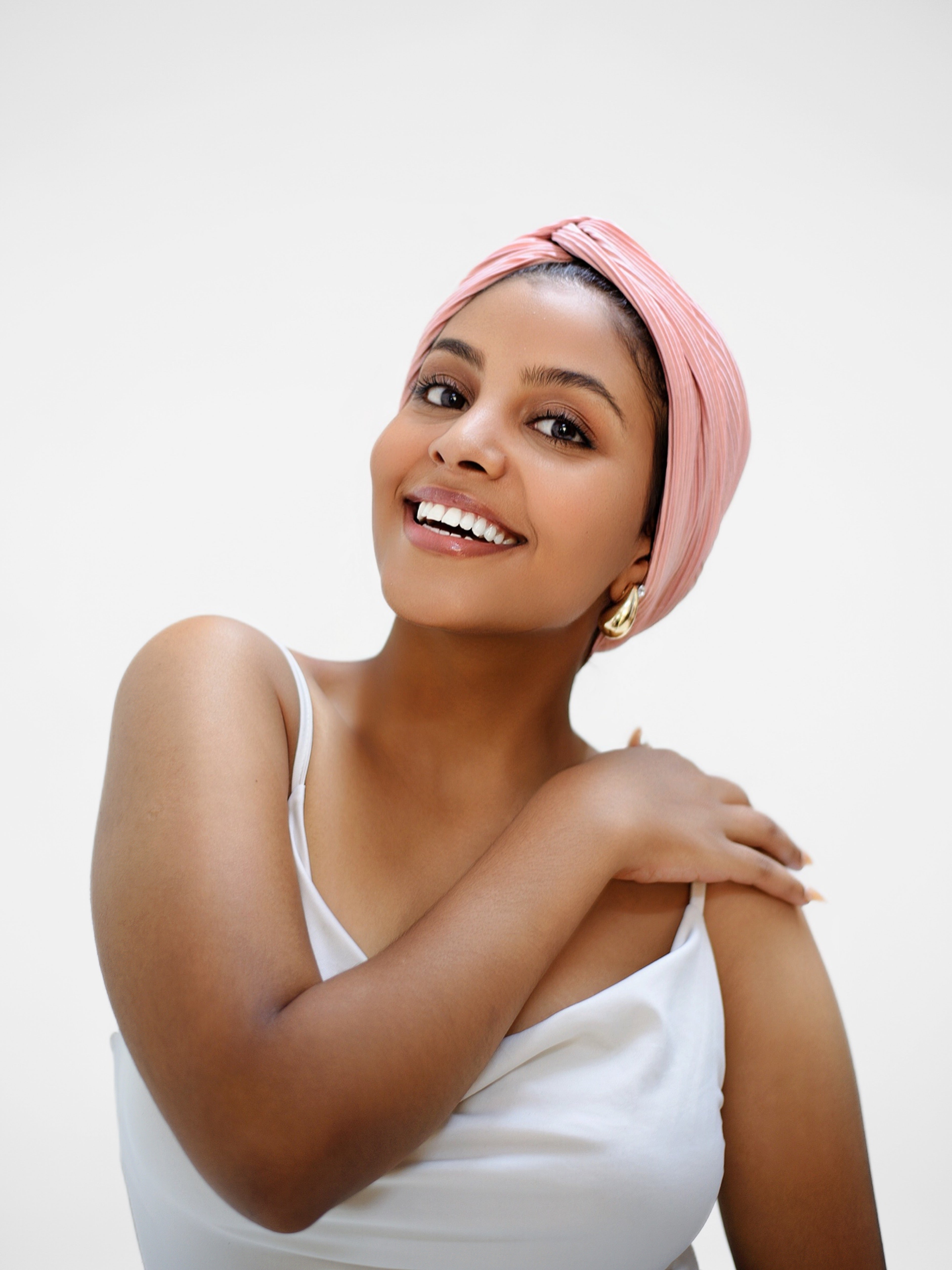 PASTEL PINK 2-IN-1 TURBAN HEADBAND