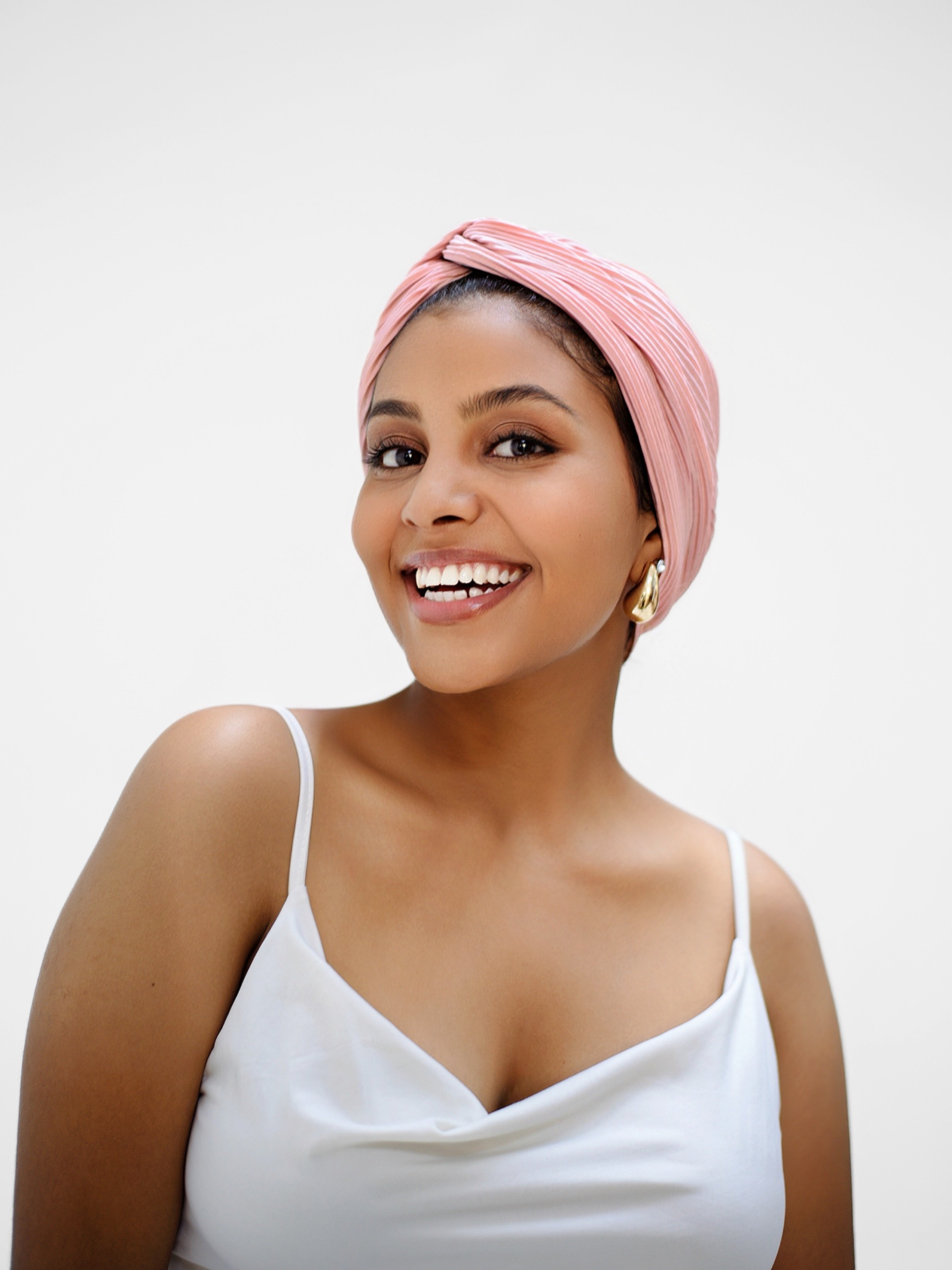 PASTEL PINK 2-IN-1 TURBAN HEADBAND
