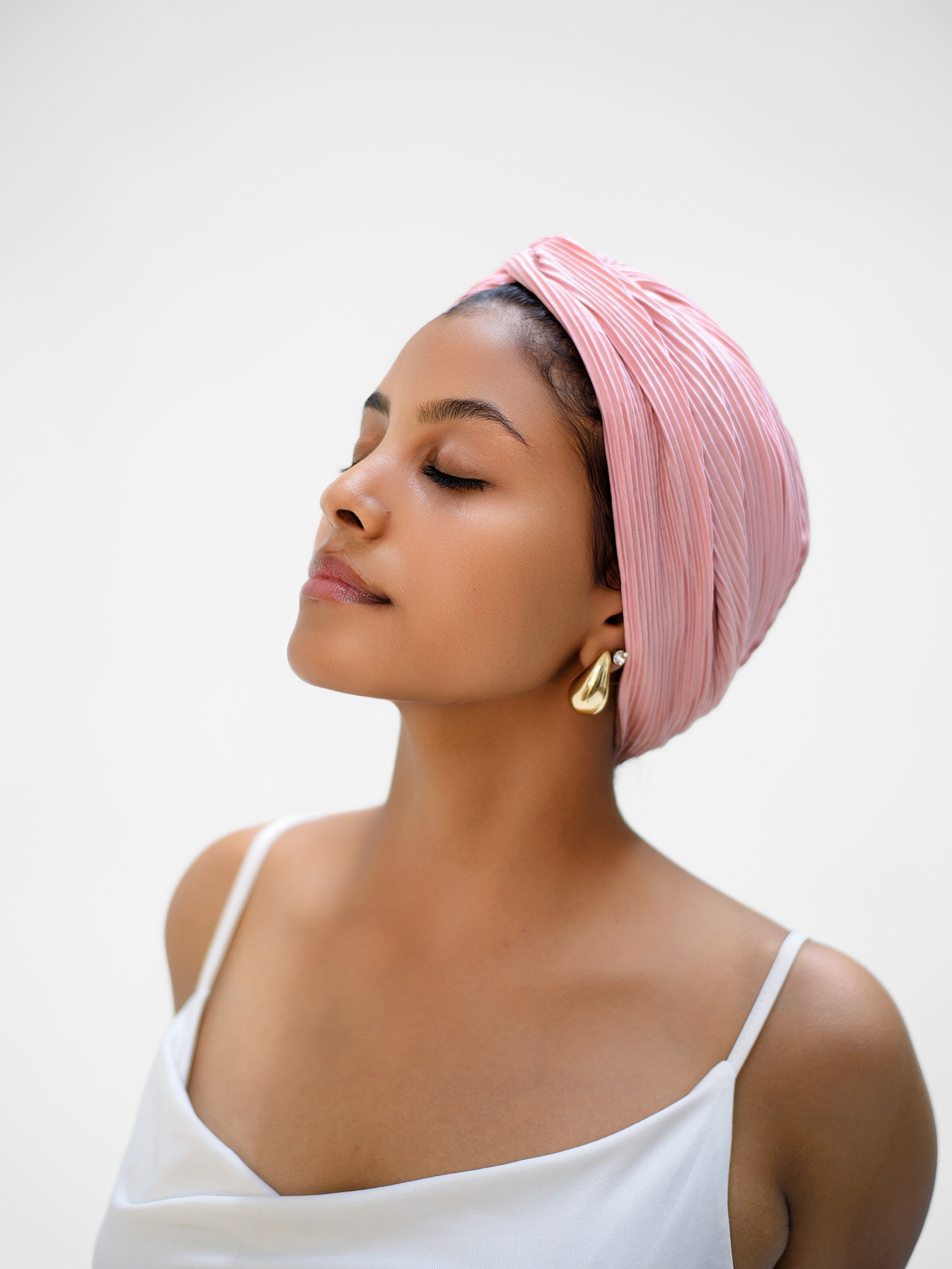 PASTEL PINK 2-IN-1 TURBAN HEADBAND