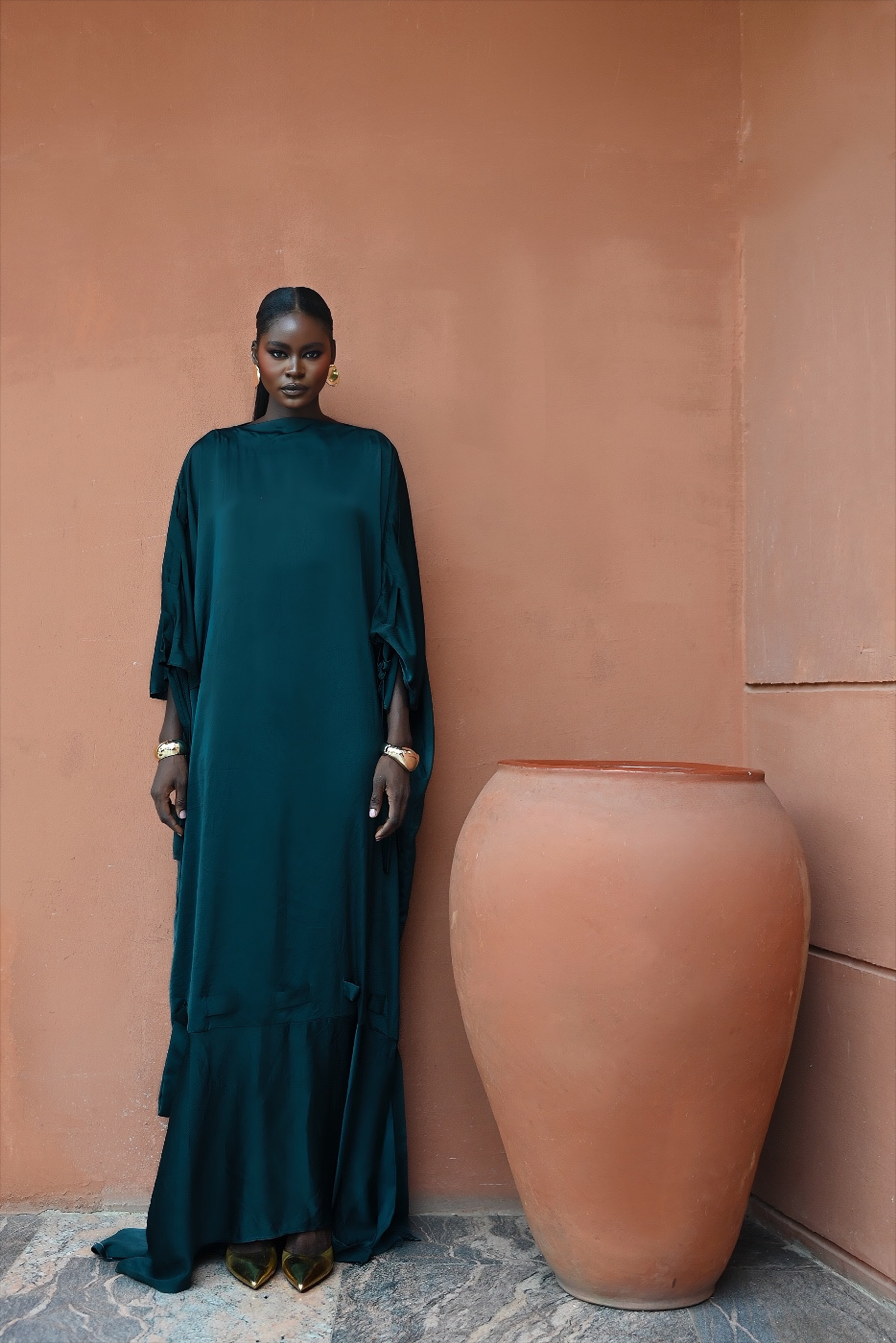 SOLENE DRESS - FOREST GREEN