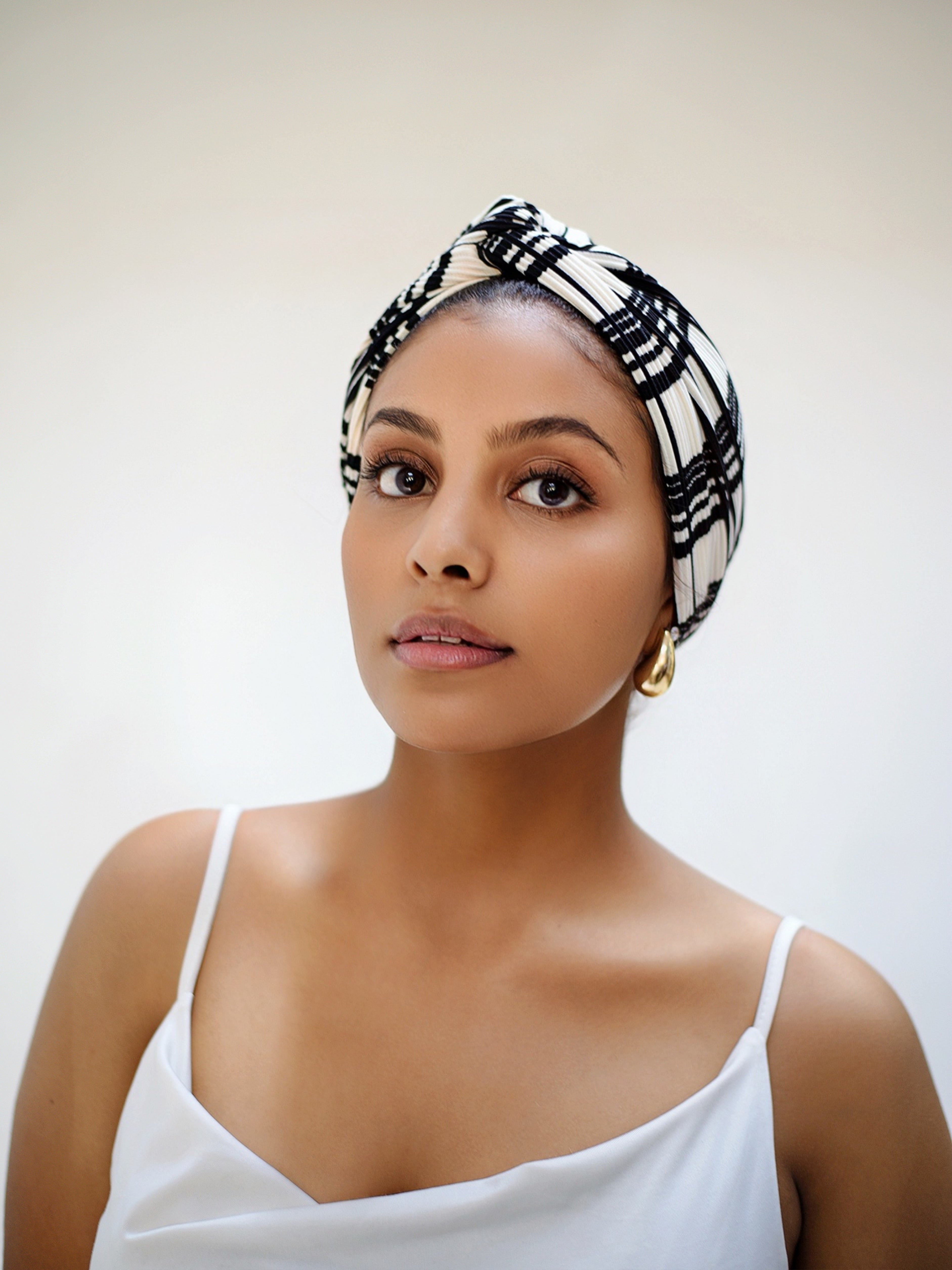 STRIPED  2-IN-1 TURBAN HEADBAND